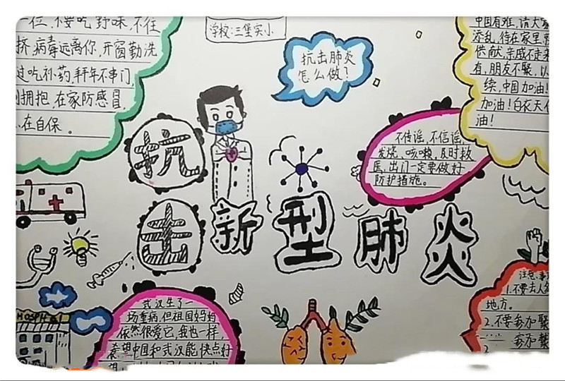 关于小学生手抄报疫情武汉加油图片怎么画