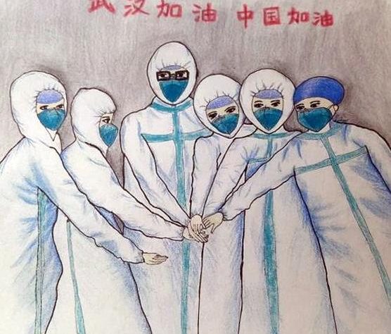 奔赴疫情前线的逆行者绘画作品