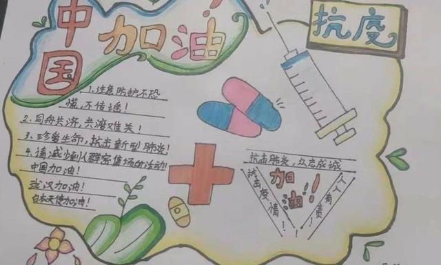 小学生抗击病毒疫情主题手抄报