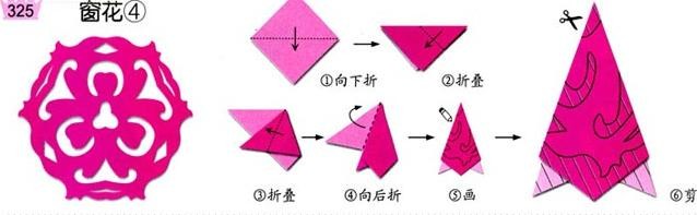 轴对称剪纸教程图解