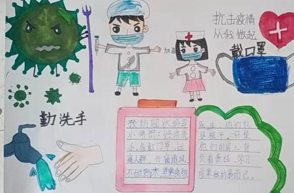 武汉肺炎加油手抄报 小学生为疫情加油手抄报