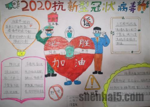 2020年新型冠状病毒手抄报小学生绘画