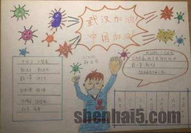 2020年新型冠状病毒手抄报小学生绘画