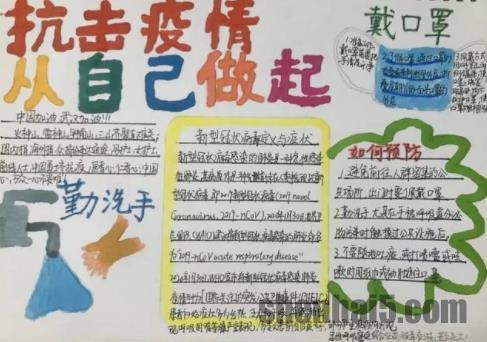 抗击病毒预防肺炎手抄报小学简单漂亮绘画