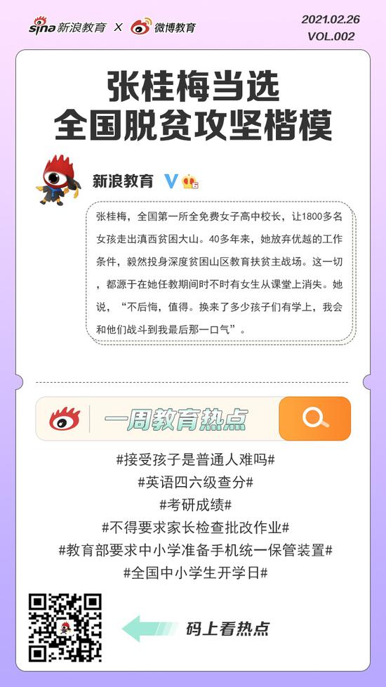 新浪教育x微博教育联合出品。每周教育新鲜事，尽在教育热搜